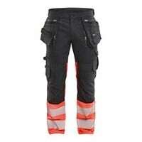 High Vis Hose Stretch Schwarz/High Vis Rot C90