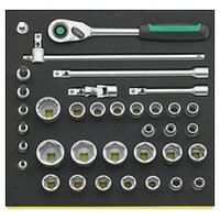 1/2″ Jeu de clés à douilles TCS 50/52/30/6QR 36 pièces