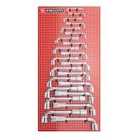 Cső kulcsok , Derékszög fejek , készlet táblán, 22 db.