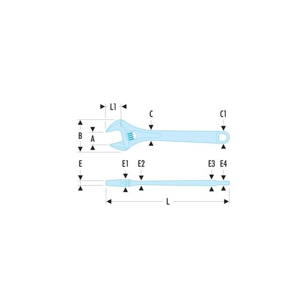 Adjustable spanner with quick adjustment, overall length: 110mm