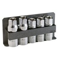 Set of roller-type stud drivers, 5 piece hangable set, M6 M7 M8 M9 M10