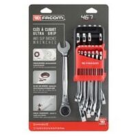 Reversible ratchet wrench set, 12 pieces (7 to 19 mm) - Holder