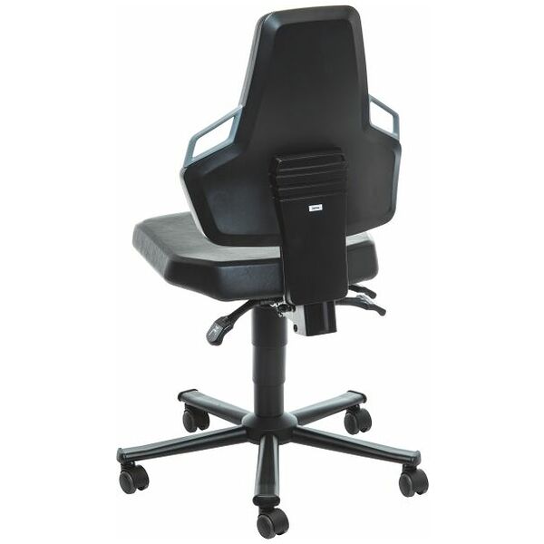 Swivel work chair, synthetic leather, with castors, low BLACK