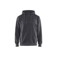 Mikina s kapucí na zip středně šedá L