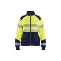 Sweat-shirt femme High Vis avec fermeture éclair High Vis jaune/bleu marine 4XL