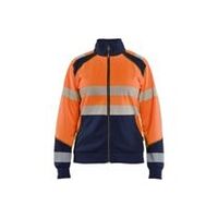 Sweat-shirt femme High Vis avec fermeture éclair High Vis Orange/Bleu marine 4XL