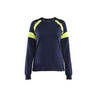 T-shirt femme manches longues haute visibilité bleu marine/jaune L