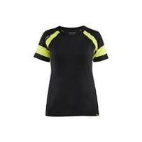 Női póló jól láthatósági Fekete/High Vis sárga L