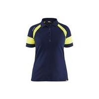 Polo femme haute visibilité bleu marine/ jaune haute visibilité L