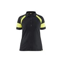 Polo femme haute visibilité noir/jaune haute visibilité L