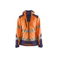 Damen High Vis Softshell Jacke High Vis Orange/Marineblau L