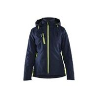 Lichtgewicht, gevoerd dames winterjack donker marineblauw/ high vis geel M