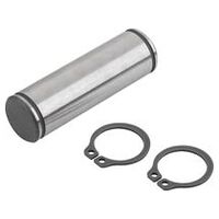 Achsbolzen, mit Ringsicherung, vergütet, geschliffen, blank, Stahl