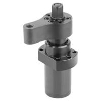 Schwenkspanner, Form A, linksschwenkend, brüniert, schwarz, mit Spannarm, Vergütungsstahl, SW 19