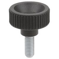 Rändelschraube, schwarzgrau RAL 7021, Thermoplast