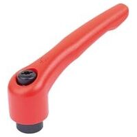 Klemmhebel, strukturmatt, Gr. 3, verkehrsrot RAL 3020, Zink