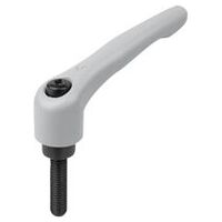 Klemmhebel, strukturmatt, Gr. 3, fenstergrau RAL 7040, Zink