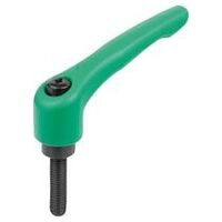 Klemmhebel, strukturmatt, Gr. 3, signalgrün RAL 6032, Zink