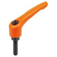 Klemmhebel, strukturmatt, Gr. 3, reinorange RAL 2004, Zink