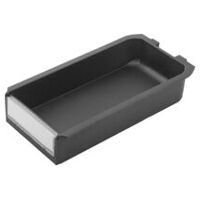 Bac à bec, Forme C, pour profilé d’accrochage, noir, Polyamide