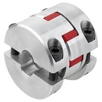 Accouplement à griffes en élastomère, avec moyeu de serrage radial, Taille 24, Aluminium