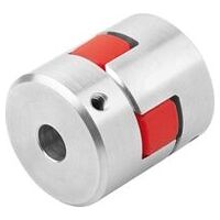 Elastomeer klauwkoppeling, klem met schroefpen, Sterkte 28, Aluminium