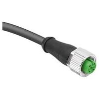 Stekker, Vorm A, met schroefverbinding, 4-polig, zwart, bus recht, Kunststof