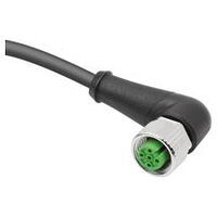 Stekker, Vorm B, met schroefverbinding, 3-polig, zwart, buisverbinding haaks, Kunststof