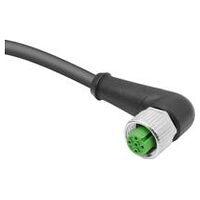 Stekker, Vorm B, met schroefverbinding, 4-polig, zwart, buisverbinding haaks, Kunststof