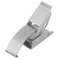 Fermeture à tension, Forme A, avec étrier à ressort, non revêtue, orifice d’inspection dissimulé, Acier inoxydable