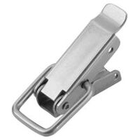 Fermeture à tension, Forme B, avec étrier de serrage, non revêtue, orifice d’inspection dissimulé, Acier inoxydable