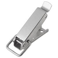 Fermeture à tension, Forme B, avec étrier de serrage, non revêtue, orifice d’inspection dissimulé, Acier inoxydable