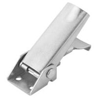 Fermeture à tension, Forme A, réglable à l’aide de crochets de serrage, non revêtue, trou de vissage visible, Acier inoxydable