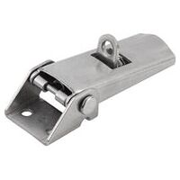 Fermeture à tension, Forme C, réglable à l’aide de crochets de serrage, non revêtue, trou de vissage visible, Acier inoxydable