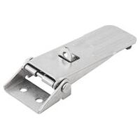 Fermeture à tension, Forme C, réglable à l’aide de crochets de serrage, non revêtue, trou de vissage visible, Acier inoxydable