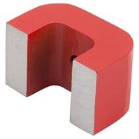 Aimant, aimant en U, verni, rectangulaire, Taille 1, rouge, Alnico