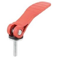 Exzenterhebel, einstellbar, Gr. 1, verkehrsrot RAL 3020, Polyamid