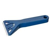 Raschietto in vetro in plastica. Per la rimozione di residui su pannelli di vetro e finestre. Design sfalsato per una migliore trasmissione della potenza e un lavoro a bassa fatica. 14,5x7,5 cm
