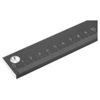 Maßstab, horizontal, geschliffen und eloxiert, schwarz, Aluminium