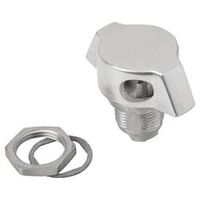 Drehriegel, mit Knebelbetätigung, abschließbar, Edelstahl