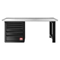 ROLL Système d'atelier RWS2.0 - Etabli de 2m avec plan de travail en inox, noir
