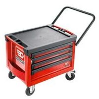 Cutie de scule mobilă ROLL cu 4 sertare, 3 module pe sertar, negru (RAL 9004)