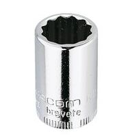 Dopsleutel , aandrijving inwendig vierkant 6,3 mm (1/4″) , dunwandig , uitgang OGV®-twaalfkantprofiel , SW 9/16″.