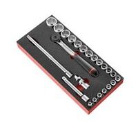 Skummodul med 1/2″ indvendige topnøgler, 23 dele