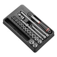 MODULO CON ASSORTIMENTO DI BUSSOLE 3/8' 6PT MM J.161B 20PC