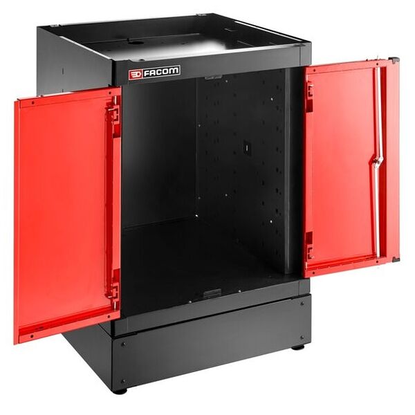 JLS3 Armoire basse simple 2 portes rouge