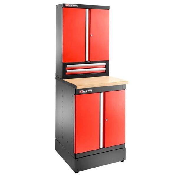 JLS3 Armoire basse simple 2 portes rouge