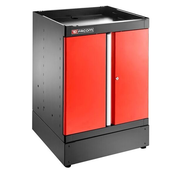 JLS3 Armoire basse simple 2 portes rouge