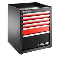 JLS3 Armoire basse 6 tiroirs + 1 Power rouge