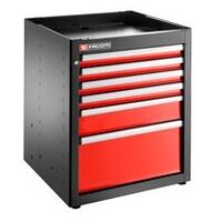 JLS3 Armoire basse individuelle 6 tiroirs rouge